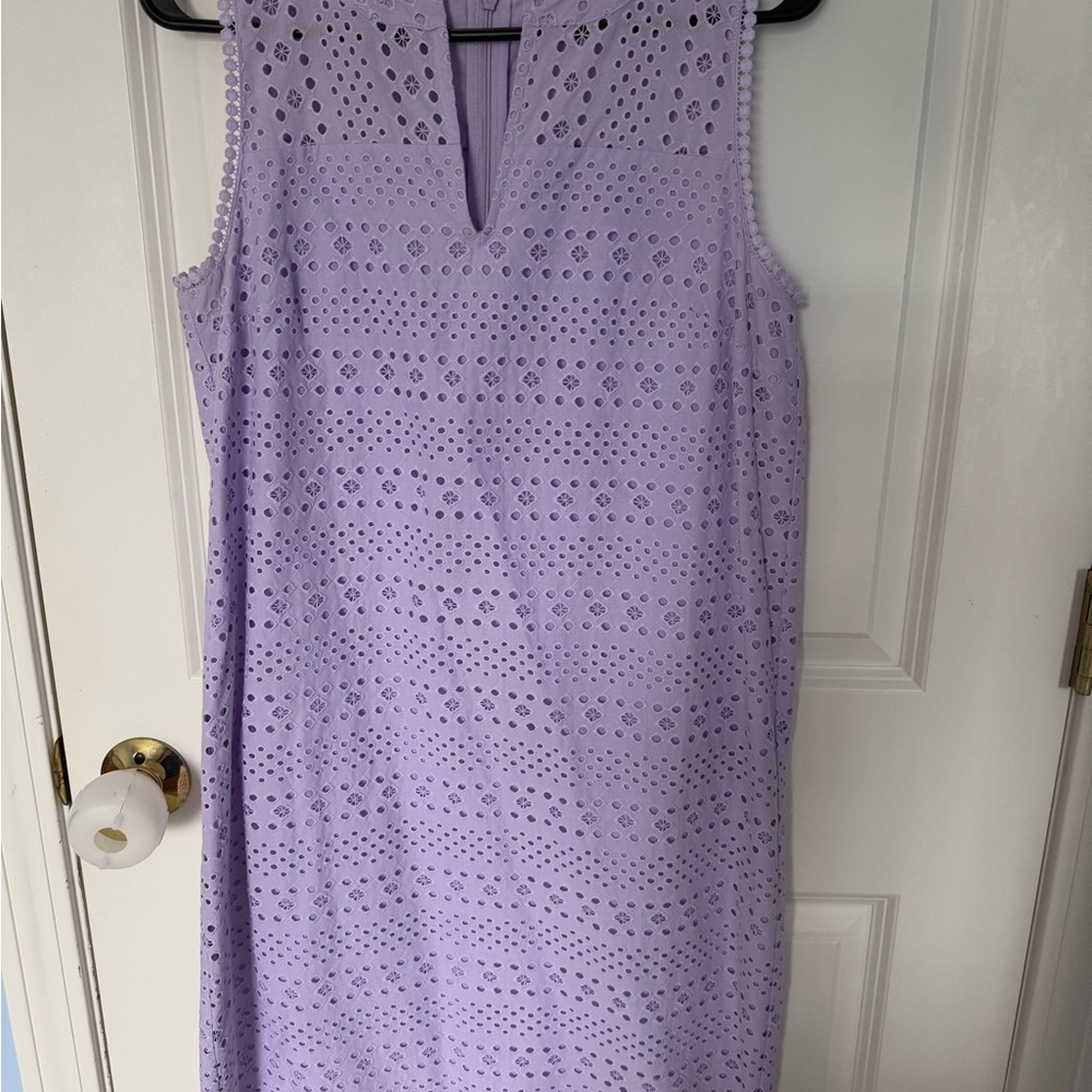 LOFT Lilac Eyelet Mini Dress